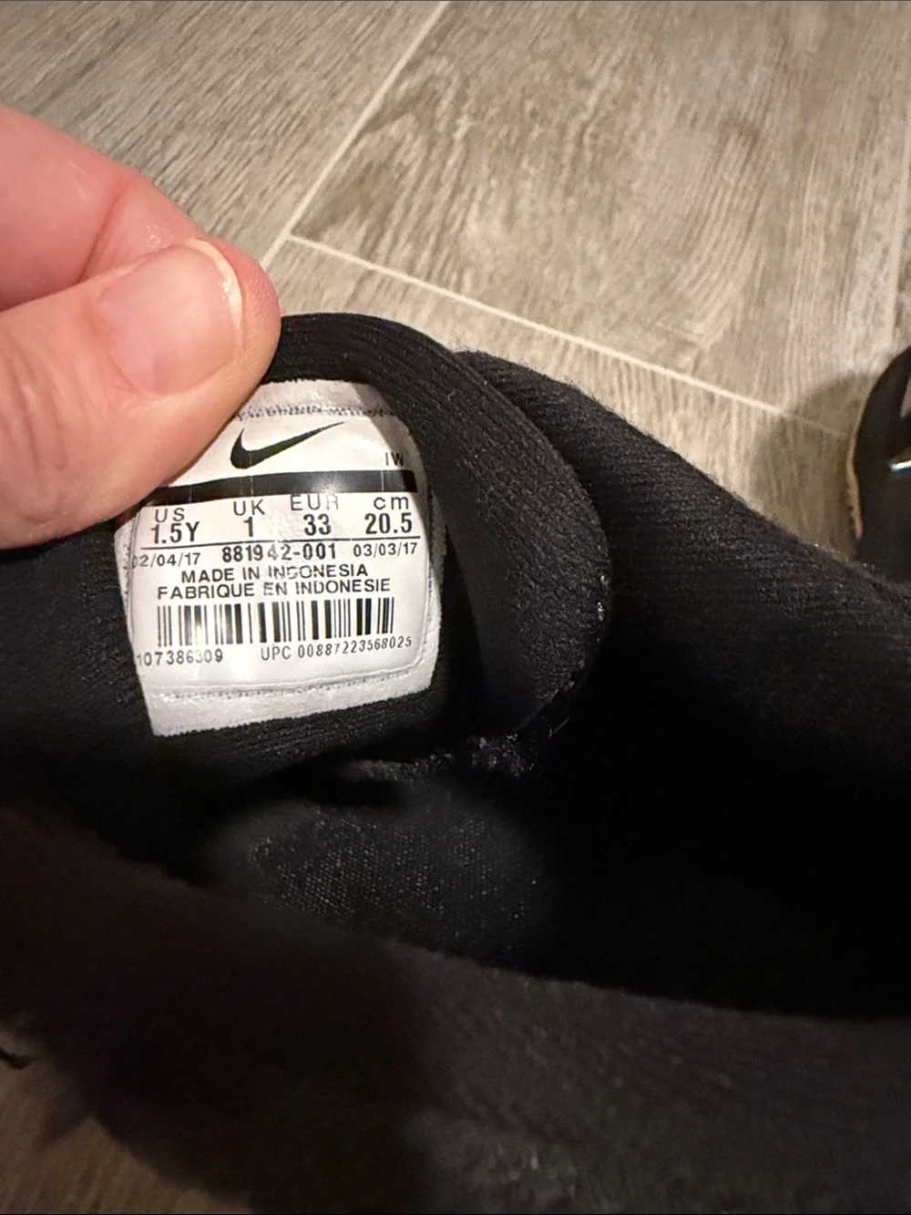 Nike Kids Black Sneakers with White Swoosh